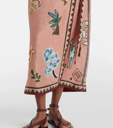 Alemais Alémais Linen and silk-blend wrap midi dress | Thumbnail 4 Alemais Alémais Linen and silk-blend wrap midi dress | Thumbnail 4