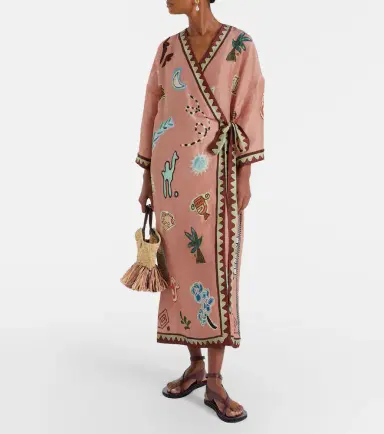 Alemais Alémais Linen and silk-blend wrap midi dress | Thumbnail 6 Alemais Alémais Linen and silk-blend wrap midi dress | Thumbnail 6