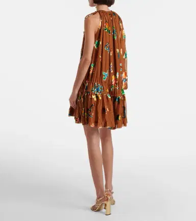 ALÉMAIS Alémais Embroidered silk-blend mini dress | Thumbnail 3 ALÉMAIS Alémais Embroidered silk-blend mini dress | Thumbnail 3