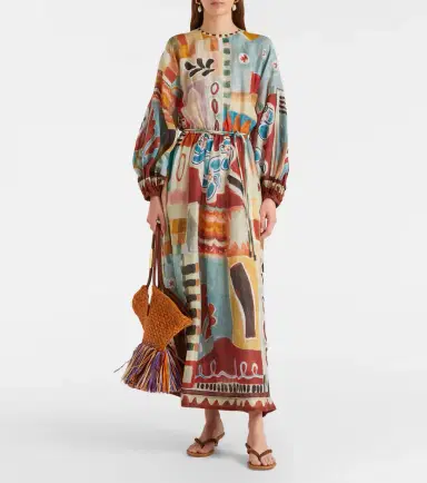ALÉMAIS Alémais x LRNCE Michelle printed ramie midi dress | Thumbnail 4 ALÉMAIS Alémais x LRNCE Michelle printed ramie midi dress | Thumbnail 4