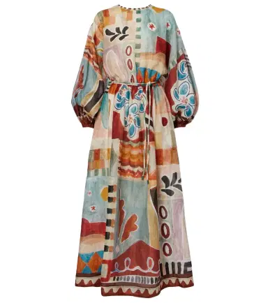 ALÉMAIS Alémais x LRNCE Michelle printed ramie midi dress | Thumbnail 1 ALÉMAIS Alémais x LRNCE Michelle printed ramie midi dress | Thumbnail 1