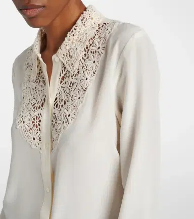 Nili Lotan Lace-trimmed silk shirt | Thumbnail 2 Nili Lotan Lace-trimmed silk shirt | Thumbnail 2