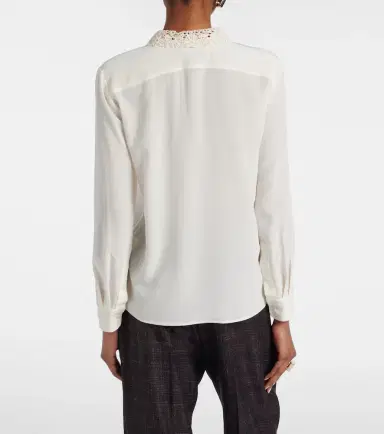 Nili Lotan Lace-trimmed silk shirt | Thumbnail 6 Nili Lotan Lace-trimmed silk shirt | Thumbnail 6