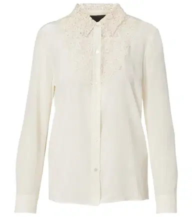 Nili Lotan Lace-trimmed silk shirt | Thumbnail 1 Nili Lotan Lace-trimmed silk shirt | Thumbnail 1