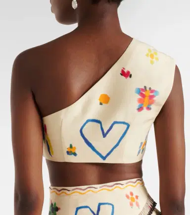 Alemais Alémais Sidi printed linen-blend crop top | Thumbnail 2 Alemais Alémais Sidi printed linen-blend crop top | Thumbnail 2