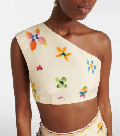 Alemais Alémais Sidi printed linen-blend crop top | Thumbnail 3 Alemais Alémais Sidi printed linen-blend crop top | Thumbnail 3