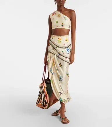 Alemais Alémais Sidi printed linen-blend crop top | Thumbnail 4 Alemais Alémais Sidi printed linen-blend crop top | Thumbnail 4