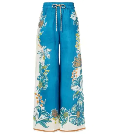 ALÉMAIS Alémais Luda floral linen palazzo pants | Thumbnail 1 ALÉMAIS Alémais Luda floral linen palazzo pants | Thumbnail 1