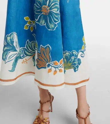ALÉMAIS Alémais Luda floral linen midi dress | Thumbnail 5 ALÉMAIS Alémais Luda floral linen midi dress | Thumbnail 5