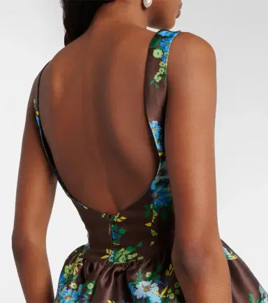 ALÉMAIS Alémais Floral peplum satin minidress | Thumbnail 2 ALÉMAIS Alémais Floral peplum satin minidress | Thumbnail 2