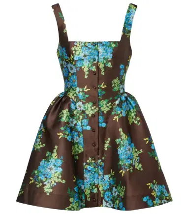 ALÉMAIS Alémais Floral peplum satin minidress | Thumbnail 1 ALÉMAIS Alémais Floral peplum satin minidress | Thumbnail 1