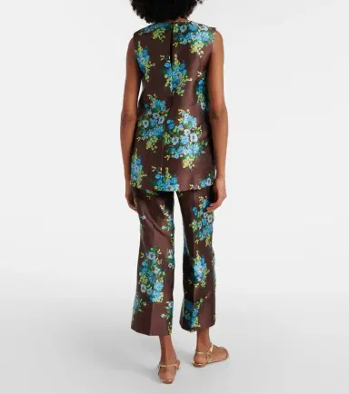 ALÉMAIS Alémais Floral cropped satin flared pants | Thumbnail 2 ALÉMAIS Alémais Floral cropped satin flared pants | Thumbnail 2