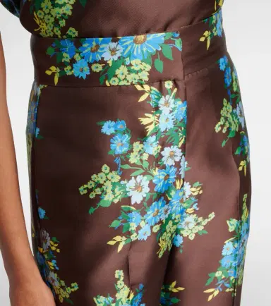 ALÉMAIS Alémais Floral cropped satin flared pants | Thumbnail 4 ALÉMAIS Alémais Floral cropped satin flared pants | Thumbnail 4