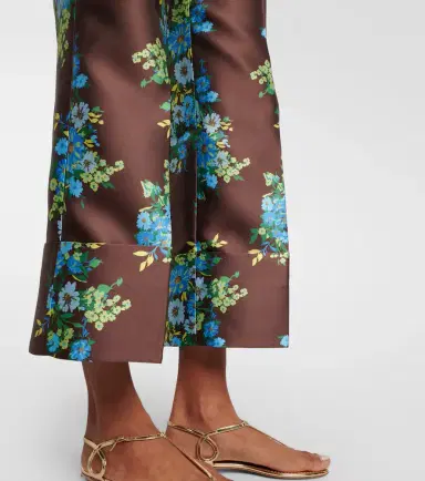 ALÉMAIS Alémais Floral cropped satin flared pants | Thumbnail 6 ALÉMAIS Alémais Floral cropped satin flared pants | Thumbnail 6