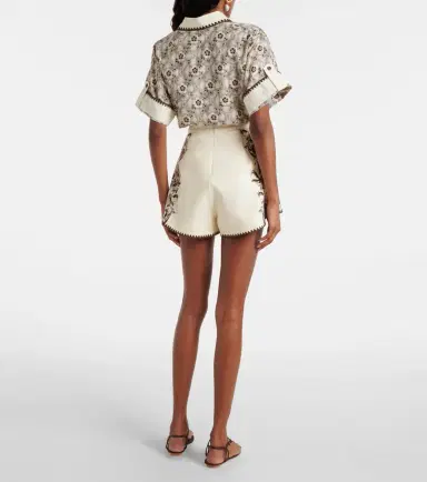 ALÉMAIS Alémais Printed linen and cotton shorts | Thumbnail 5 ALÉMAIS Alémais Printed linen and cotton shorts | Thumbnail 5