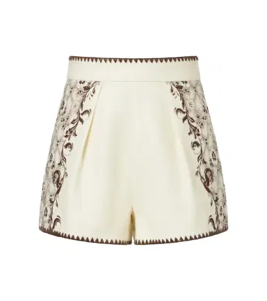 ALÉMAIS Alémais Printed linen and cotton shorts | Thumbnail 1 ALÉMAIS Alémais Printed linen and cotton shorts | Thumbnail 1