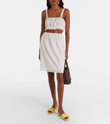 Posse Marlowe lace-trimmed polka-dot cotton miniskirt | Thumbnail 2 Posse Marlowe lace-trimmed polka-dot cotton miniskirt | Thumbnail 2