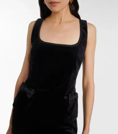 Posse Quincy bow-detail cotton velvet top | Thumbnail 4 Posse Quincy bow-detail cotton velvet top | Thumbnail 4