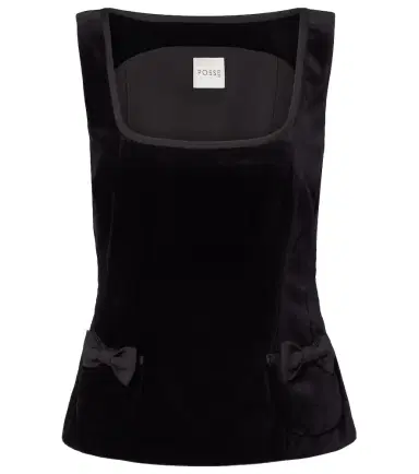 Posse Quincy bow-detail cotton velvet top | Thumbnail 1 Posse Quincy bow-detail cotton velvet top | Thumbnail 1