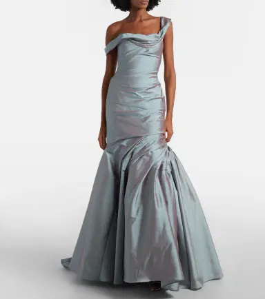 Marmar Halim Asymmetric ruched gown | Thumbnail 4 Marmar Halim Asymmetric ruched gown | Thumbnail 4