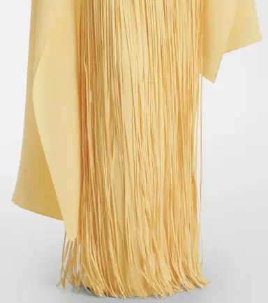 Marmar Halim Giselle fringed caped crêpe gown | Thumbnail 3 Marmar Halim Giselle fringed caped crêpe gown | Thumbnail 3