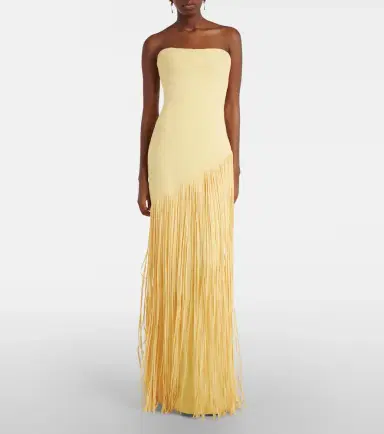 Marmar Halim Giselle fringed caped crêpe gown | Thumbnail 5 Marmar Halim Giselle fringed caped crêpe gown | Thumbnail 5
