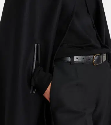 Nili Lotan Arianna leather-trimmed wool-blend cape | Thumbnail 2 Nili Lotan Arianna leather-trimmed wool-blend cape | Thumbnail 2