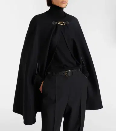 Nili Lotan Arianna leather-trimmed wool-blend cape | Thumbnail 5 Nili Lotan Arianna leather-trimmed wool-blend cape | Thumbnail 5