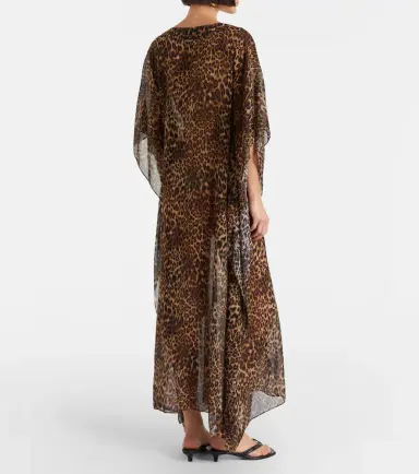 Nili Lotan Erica leopard-print semi-sheer silk kaftan | Thumbnail 4 Nili Lotan Erica leopard-print semi-sheer silk kaftan | Thumbnail 4