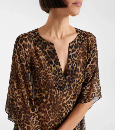 Nili Lotan Erica leopard-print semi-sheer silk kaftan | Thumbnail 5 Nili Lotan Erica leopard-print semi-sheer silk kaftan | Thumbnail 5