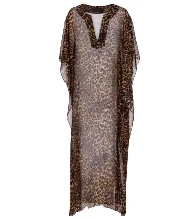 Nili Lotan Erica leopard-print semi-sheer silk kaftan | Thumbnail 1 Nili Lotan Erica leopard-print semi-sheer silk kaftan | Thumbnail 1