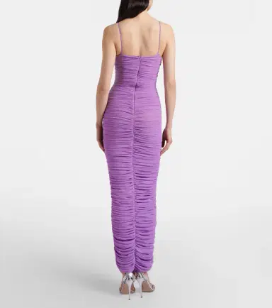 David Koma Floral-appliqué ruched cocktail dress | Thumbnail 3 David Koma Floral-appliqué ruched cocktail dress | Thumbnail 3
