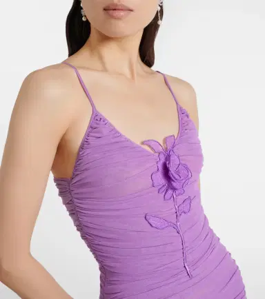 David Koma Floral-appliqué ruched cocktail dress | Thumbnail 5 David Koma Floral-appliqué ruched cocktail dress | Thumbnail 5