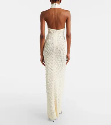 David Koma Crochet embellished turtleneck gown | Thumbnail 2 David Koma Crochet embellished turtleneck gown | Thumbnail 2