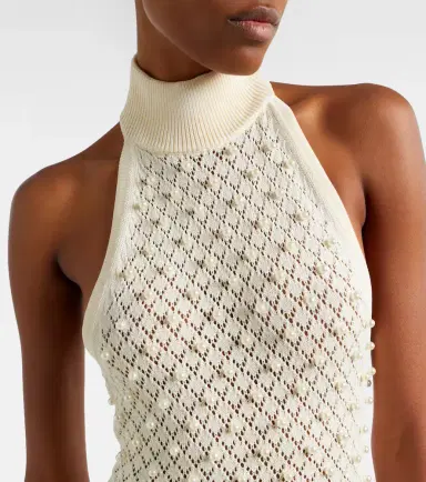 David Koma Crochet embellished turtleneck gown | Thumbnail 3 David Koma Crochet embellished turtleneck gown | Thumbnail 3