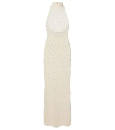 David Koma Crochet embellished turtleneck gown | Thumbnail 1 David Koma Crochet embellished turtleneck gown | Thumbnail 1