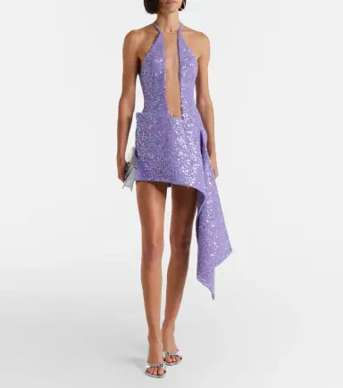 David Koma Draped sequined minidress | Thumbnail 2 David Koma Draped sequined minidress | Thumbnail 2