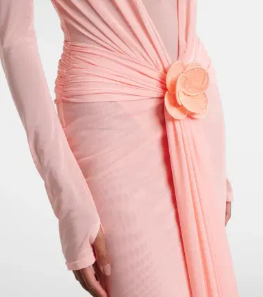 David Koma Draped floral-appliqué mesh gown | Thumbnail 2 David Koma Draped floral-appliqué mesh gown | Thumbnail 2