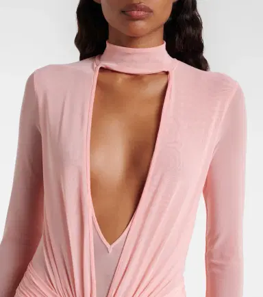 David Koma Draped floral-appliqué mesh gown | Thumbnail 4 David Koma Draped floral-appliqué mesh gown | Thumbnail 4