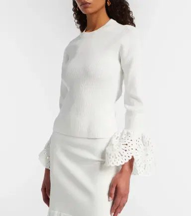 Simkhai Ferrera broderie anglaise ribbed-knit top | Thumbnail 6 Simkhai Ferrera broderie anglaise ribbed-knit top | Thumbnail 6