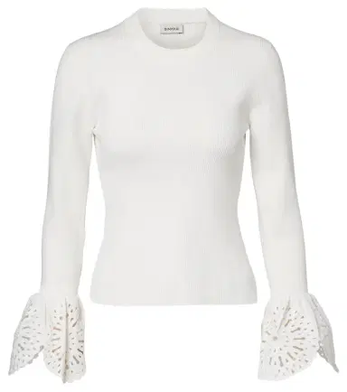 Simkhai Ferrera broderie anglaise ribbed-knit top | Thumbnail 1 Simkhai Ferrera broderie anglaise ribbed-knit top | Thumbnail 1