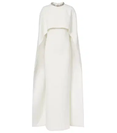 Roland Mouret Crystal-embellished caped crêpe gown | Thumbnail 1 Roland Mouret Crystal-embellished caped crêpe gown | Thumbnail 1