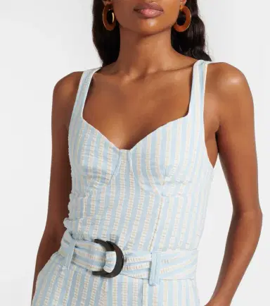 Simkhai Striped cotton-blend seersucker romper | Thumbnail 5 Simkhai Striped cotton-blend seersucker romper | Thumbnail 5