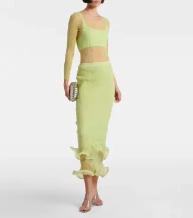 Simkhai Ruffled midi skirt | Thumbnail 3 Simkhai Ruffled midi skirt | Thumbnail 3