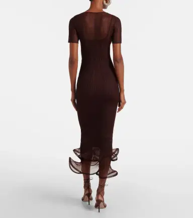 Simkhai Ruffled midi dress | Thumbnail 3 Simkhai Ruffled midi dress | Thumbnail 3