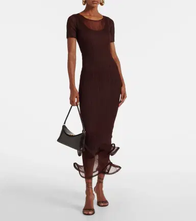 Simkhai Ruffled midi dress | Thumbnail 5 Simkhai Ruffled midi dress | Thumbnail 5