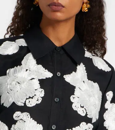 Simkhai Callie embroidered linen-blend shirt | Thumbnail 3 Simkhai Callie embroidered linen-blend shirt | Thumbnail 3