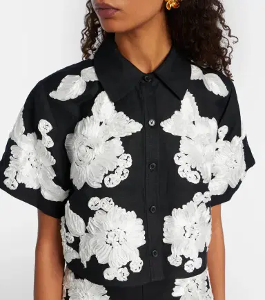 Simkhai Callie embroidered linen-blend shirt | Thumbnail 4 Simkhai Callie embroidered linen-blend shirt | Thumbnail 4