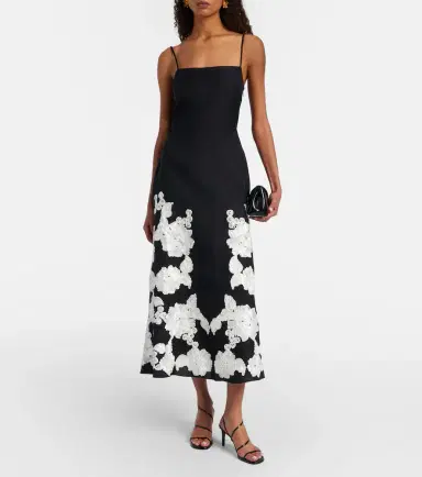 Simkhai Annabella linen-blend midi dress | Thumbnail 3 Simkhai Annabella linen-blend midi dress | Thumbnail 3