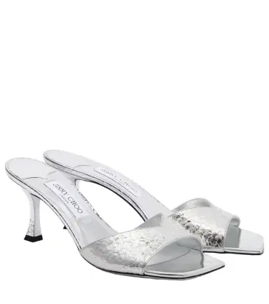 Jimmy Choo Skye 70 metallic leather mules | Thumbnail 1 Jimmy Choo Skye 70 metallic leather mules | Thumbnail 1
